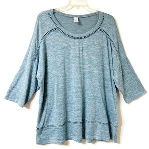 Terra & Sky Oversized Slouchy Drop Shoulder Top